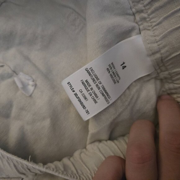 Denver Hayes Washable Linen Blend Pull-On Shorts Elastic Waist Tan Size 14 EUC - Picture 3 of 3